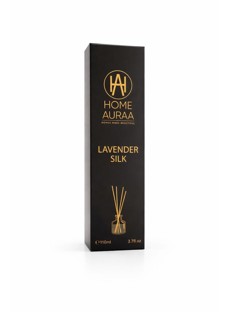Home auraa Lavender Silk reed diffuser 110 ml – Long-Lasting Home Fragrance with Fresh Citrus & Warm Amber Notes for Living Room & Bedroom - Image 1