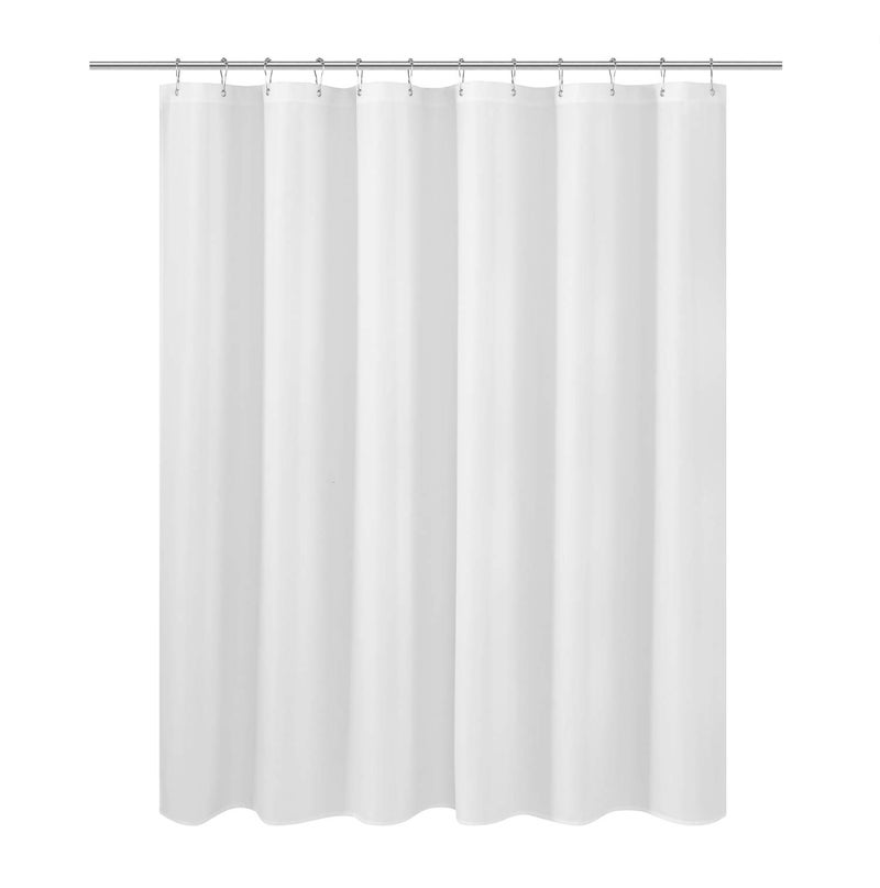 N&Y HOME NY HOME Short Fabric Shower Curtain Liner 60 inches Long Hotel Quality Machine Washable White Shorter Bathroom Curtains with Grommets 72x60 