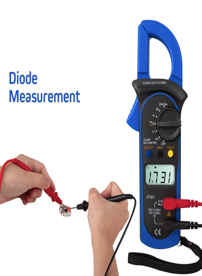 ANENG ST201 Digital Clamp Multimeter 4000 Counts Clamp Ammeters Transistor Capacitor Tester Power Test Automotive AC / DC Voltage Current Tester - Image 4