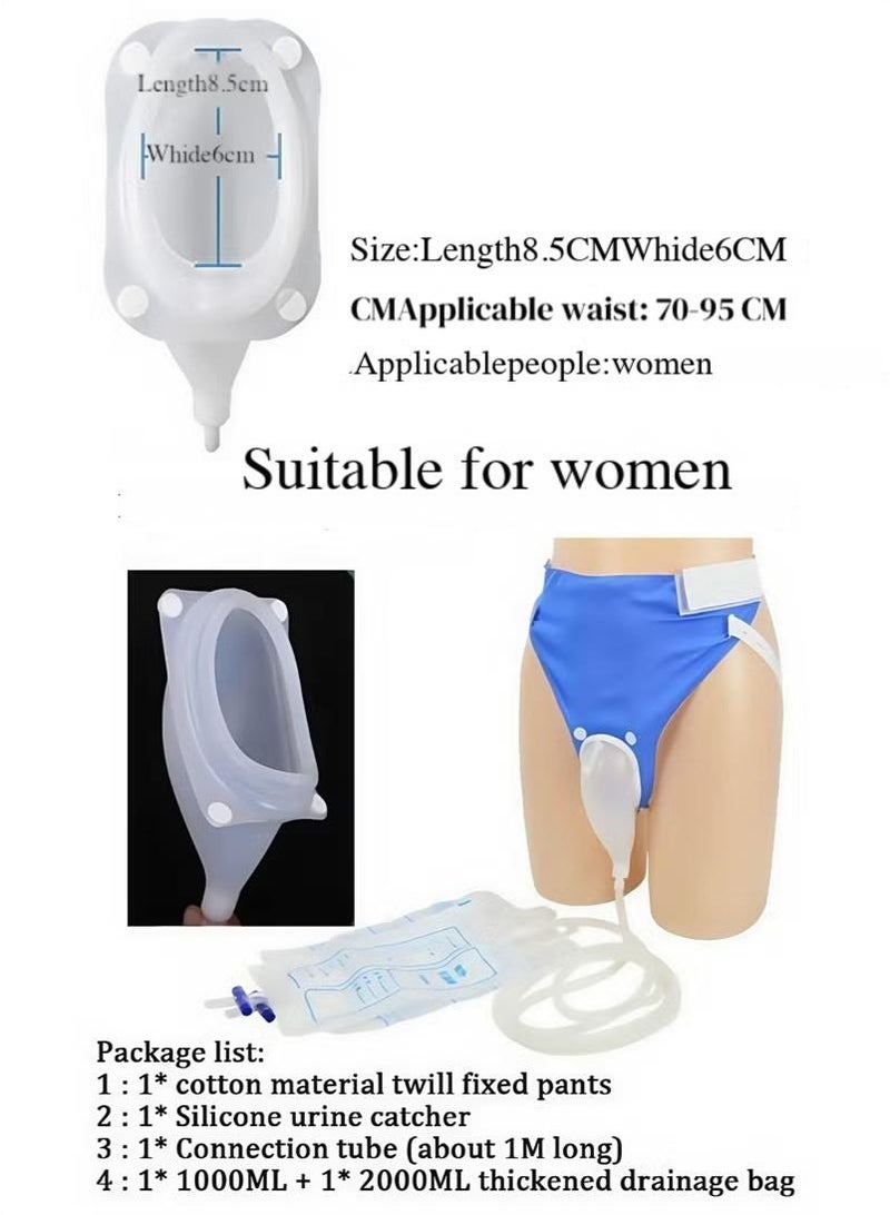 Reusable Silicone Female Urine Collector with Portable Wearable Urinary Drainage Bag System – Washable Urinal Device for Women, Elderly, Bedridden or Incontinence Use - Image 5