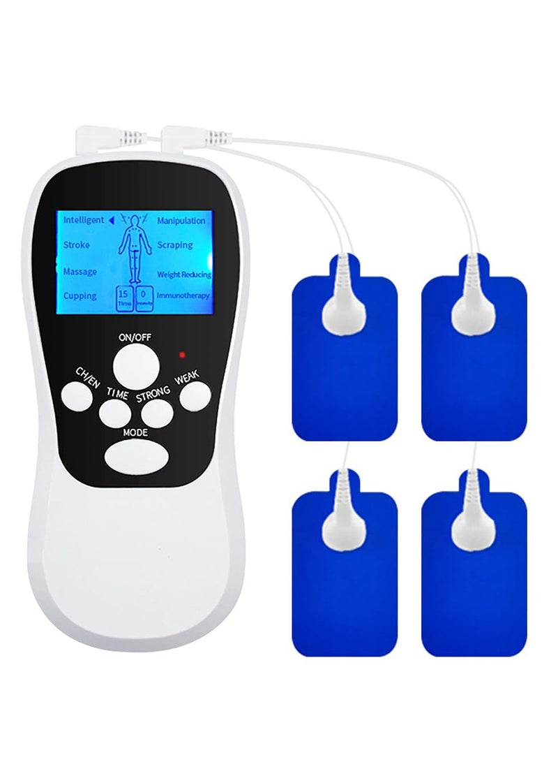 SYOSI TENS Machine Muscle Stimulator for Pain Relief, Rechargeable TENS Unit Muscle Stimulator, Body Acupuncture Massage Machine with 8 Massage Modes 4 Patches for Arthritis Sciatica - Image 1