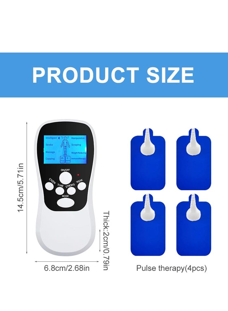 SYOSI TENS Machine Muscle Stimulator for Pain Relief, Rechargeable TENS Unit Muscle Stimulator, Body Acupuncture Massage Machine with 8 Massage Modes 4 Patches for Arthritis Sciatica - Image 5