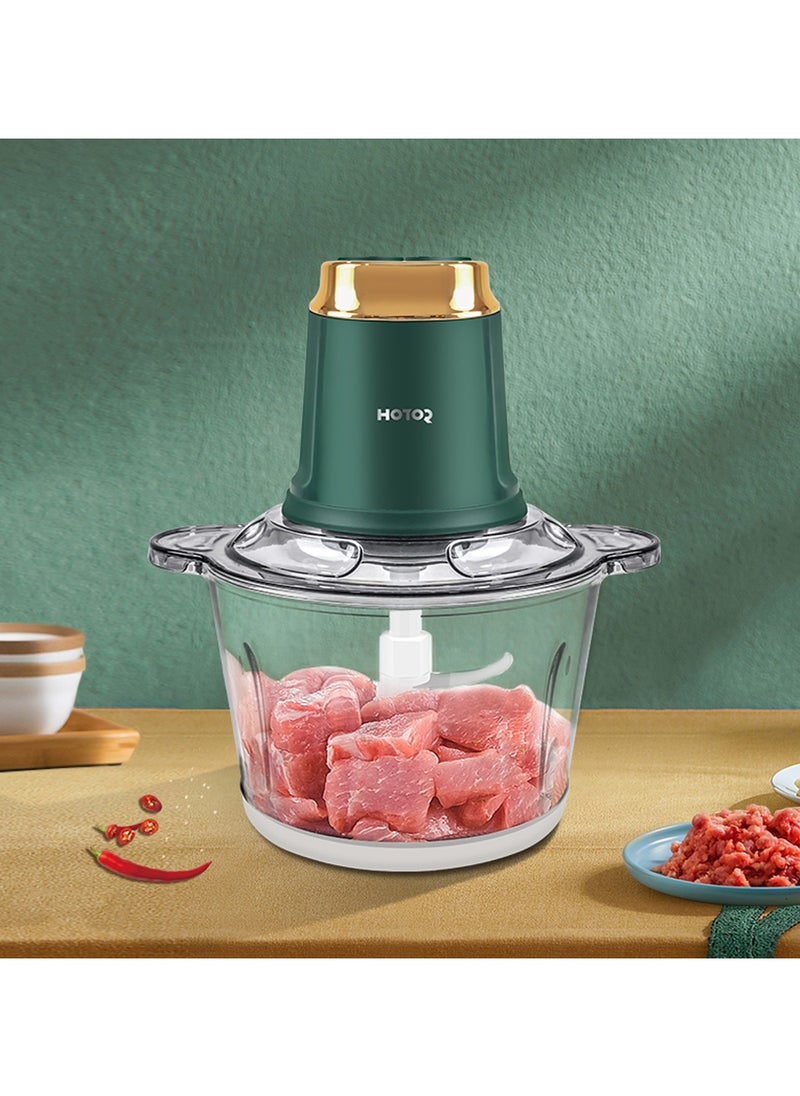 HOTOR 3L Large Capacity Electric Meat Grinder Stainless Steel Chopper 2 Speeds Meat Mincer Food Processor Elegant Slicer Green  - Image 1