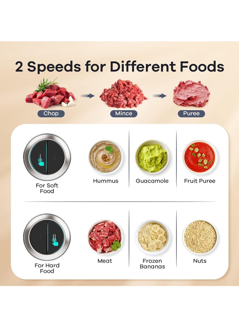 HOTOR 3L Large Capacity Electric Meat Grinder Stainless Steel Chopper 2 Speeds Meat Mincer Food Processor Elegant Slicer Green  - Image 5
