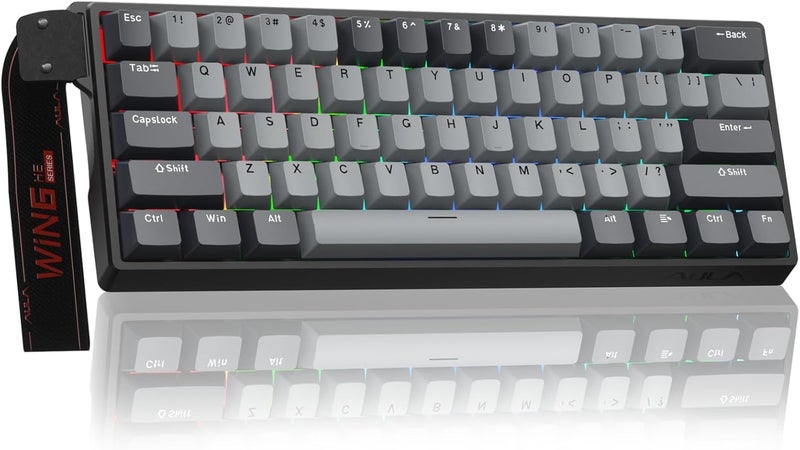 CORBOBO أولا WIN60 HE PRO لوحة مفاتيح ألعاب ميكانيكية بنسبة 60% سلكية، مفتاح مغناطيسي قابل للتبديل السريع، تفعيل قابل للتعديل وضع الزناد السريع، معدل استقصاء 8000 هرتز، لوحة مفاتيح صغيرة RGB بتصميم مدمج بنسبة 60% للكمبيوتر الشخصي - Image 1