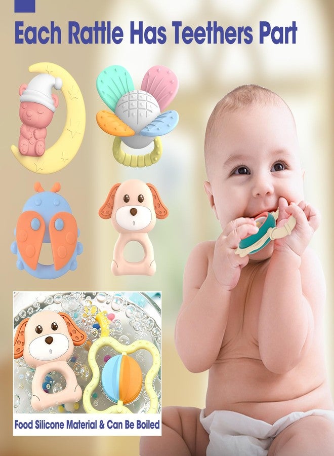 أزين مجموعة AZEN المكونة من 16 قطعة من ألعاب التسنين للأطفال من عمر 3 إلى 6 أشهر، وألعاب للأطفال من عمر 0 إلى 6 أشهر، وألعاب للرضع حديثي الولادة من عمر 6 إلى 12 شهرًا، وجوارب معصم أساسية للأطفال الصغار، وهدايا عيد الميلاد (لون وردي) - Image 3