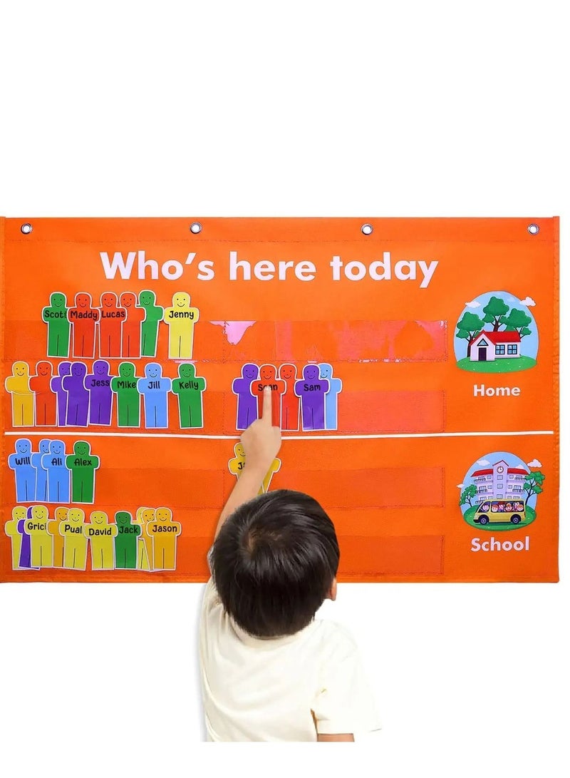 XiuWoo Classroom Attendance Chart Helping Hands Pocket Chart,durable Management for Classroom,homeschool, Calendar, Preschool Must Haves - Image 4