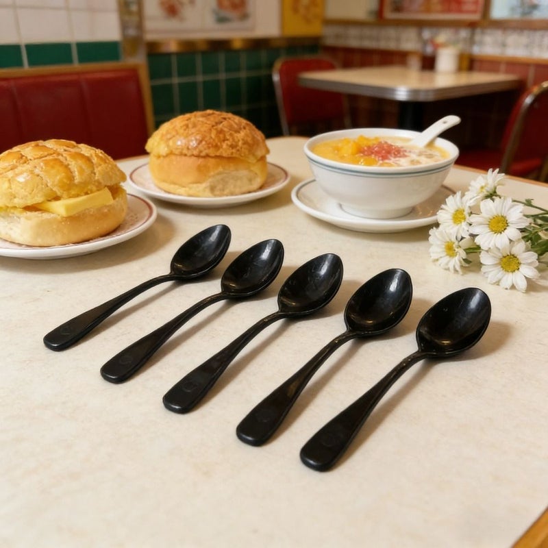37 Black Dessert Spoons For Ice Cream Cake Parties Camping - Image 4