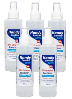Handy Original Alcohol Sanitizer 70% Ethanol Spray 250 ML For Hand and Surface ( 5 Pack )