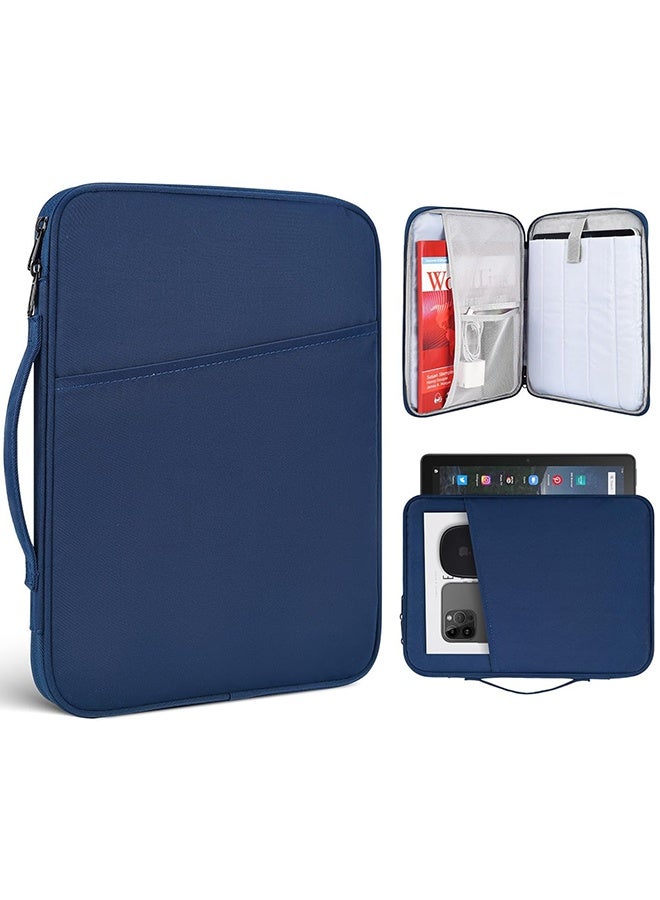 Wffo 13 inch Laptop Sleeve Bag Compatible with MacBook Air Mac Pro M1 Surface Lenovo Dell HP Computer Bag Accessories Polyester Case with Pocket - Navy Blue - Image 1