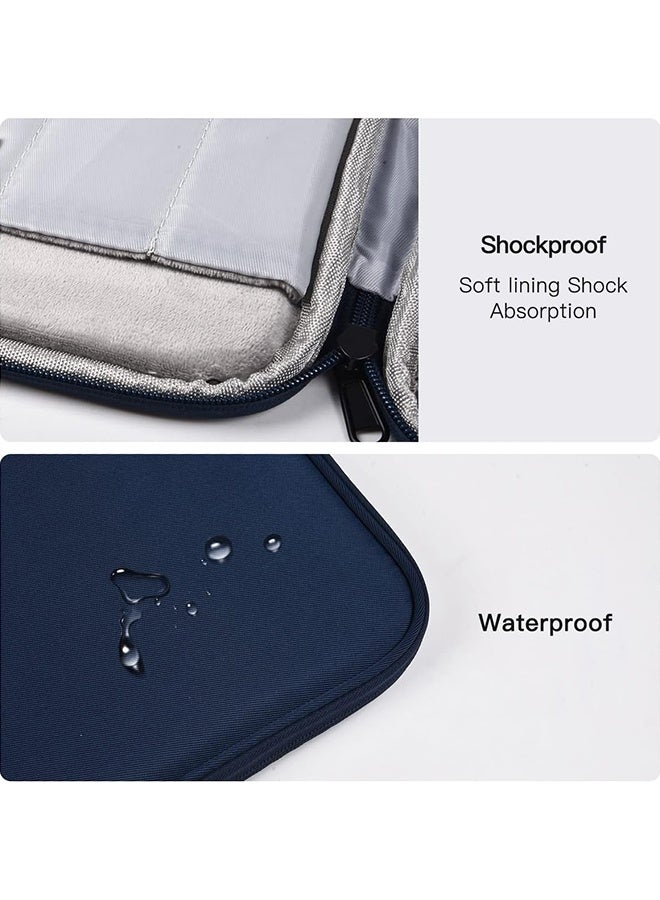 Wffo 13 inch Laptop Sleeve Bag Compatible with MacBook Air Mac Pro M1 Surface Lenovo Dell HP Computer Bag Accessories Polyester Case with Pocket - Navy Blue - Image 5