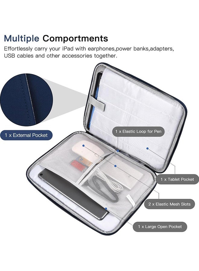 Wffo 13 inch Laptop Sleeve Bag Compatible with MacBook Air Mac Pro M1 Surface Lenovo Dell HP Computer Bag Accessories Polyester Case with Pocket - Navy Blue - Image 2