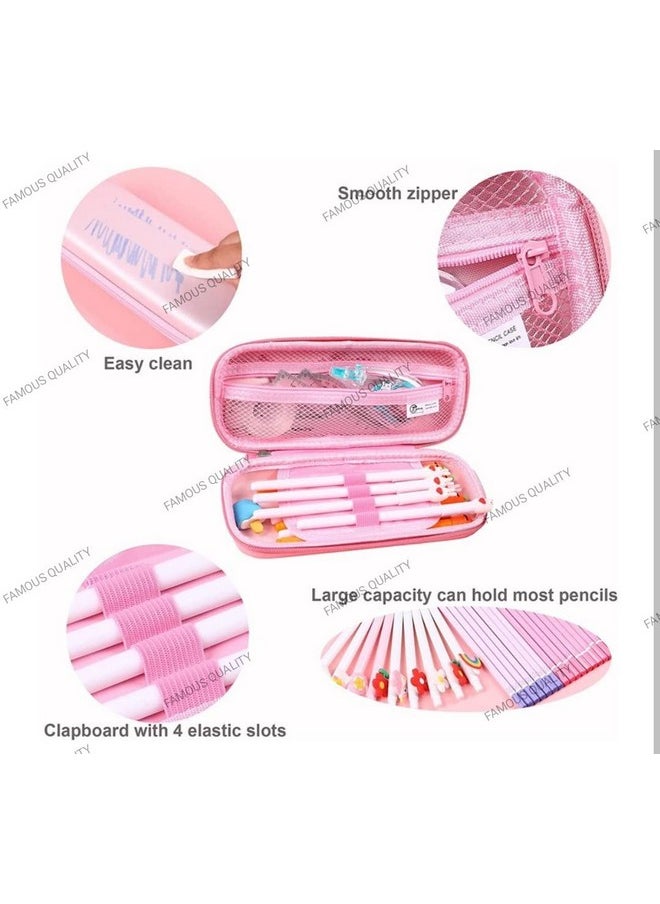 Famous Quality FAMOUS QUALITY - Stylish Shape Pencil Pouch School Stationary Hardtop Large Capacity eva Pencil Pouch Pencil Box/Pencil Case for Girls & Kids (1 Pc, Random Color)  - Image 4