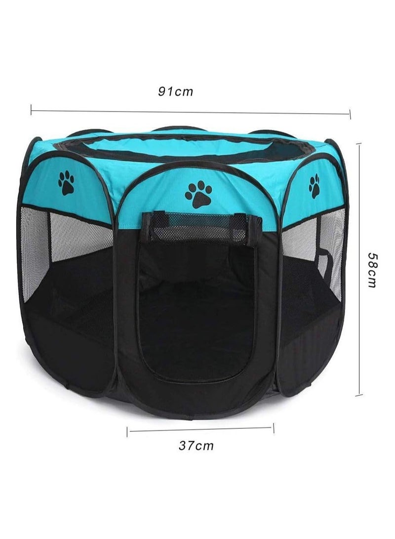 BLOOMING TIME Foldable Pet Fence Octagonal Waterproof Safety Net Scratch Resistant Dog Cage Tent Pet Supplies - Image 2