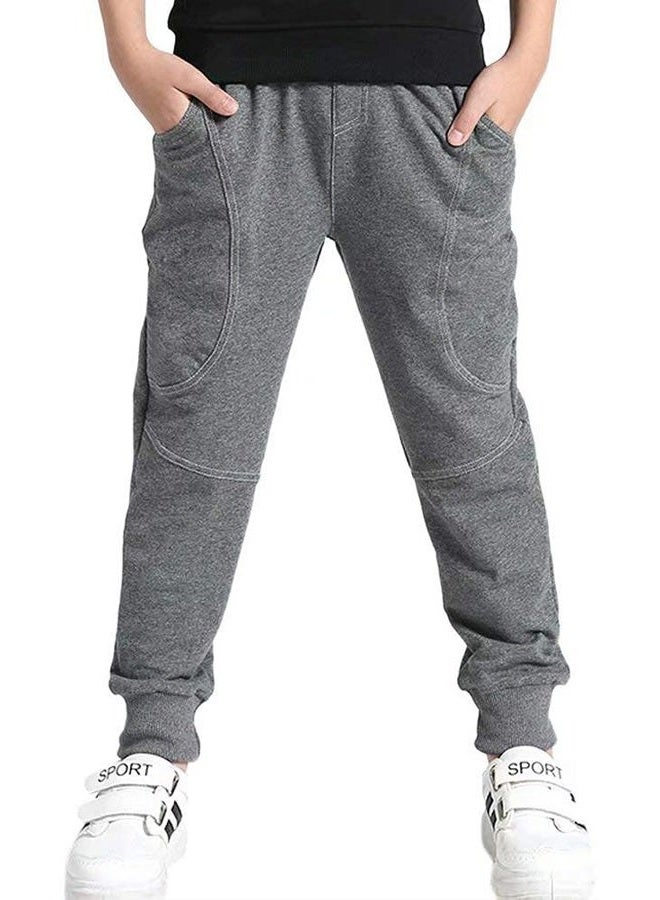 BINPAW Boys' Kids Cotton Pull On Active Sports Basic Jogger Sweat Pants, Grey, Age 11T-12T (11-12 Years) = Tag 160 - Image 1