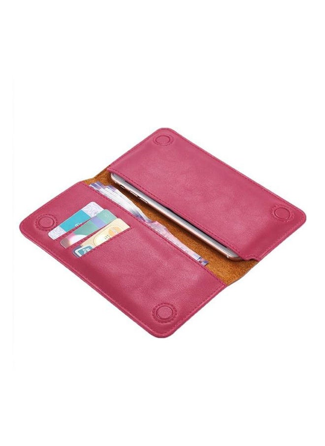 NIBEMINENT - Wallet Case Cover For Samsung Galaxy S7 edge Pink - Image 1