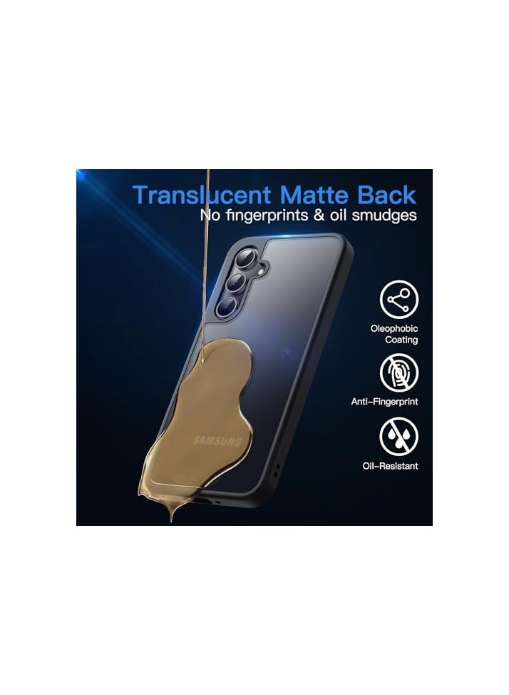 جي تيك حافظة JETech 3 في 1 غير لامعة لهاتف Samsung Galaxy A35 5G مع واقي شاشة من الزجاج المقوى، وغطاء هاتف شفاف مقاوم للصدمات مع حماية الكاميرا (أسود) - Image 2