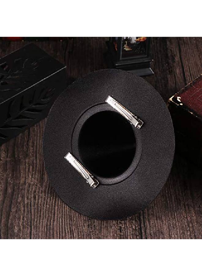 Leorx Small Witch Hat Retro Black Witch Flower Hair Clip Decorative Halloween Hair Accessories For Party (Black Flower) - Image 5