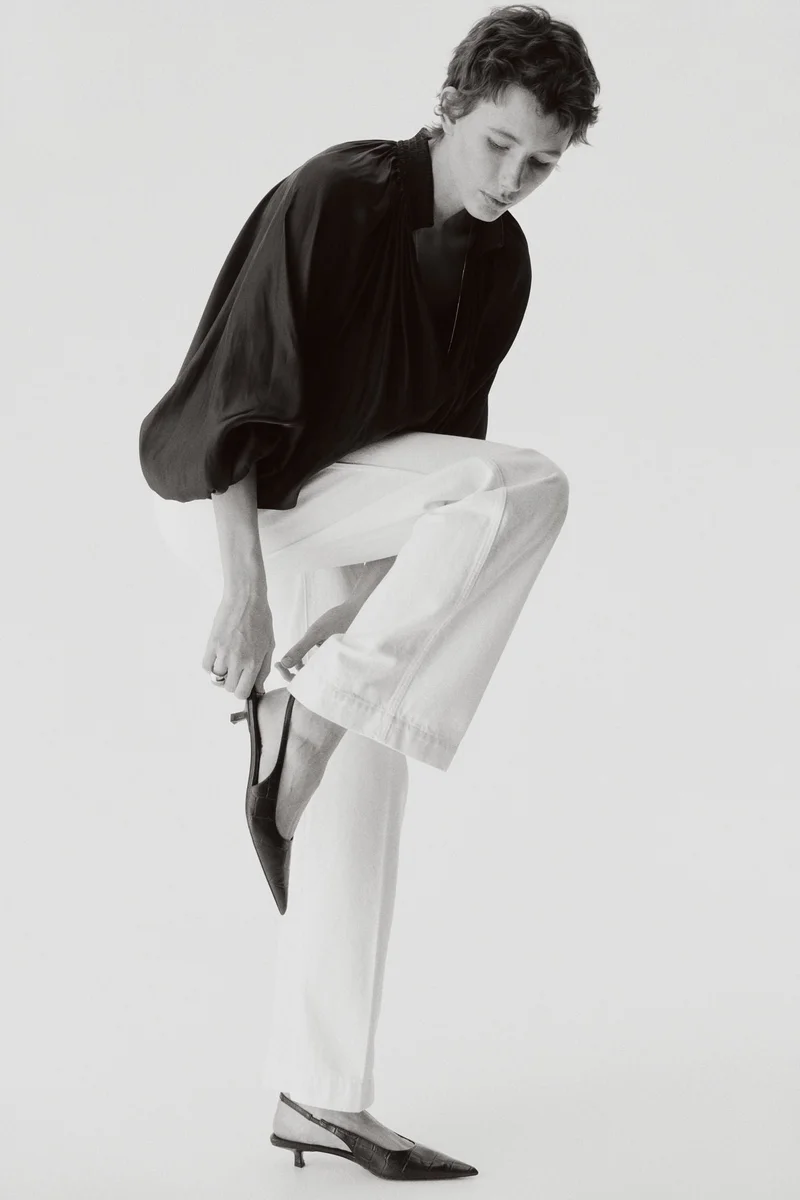 اتش اند ام جينز واسع بقصّة خصر عالية