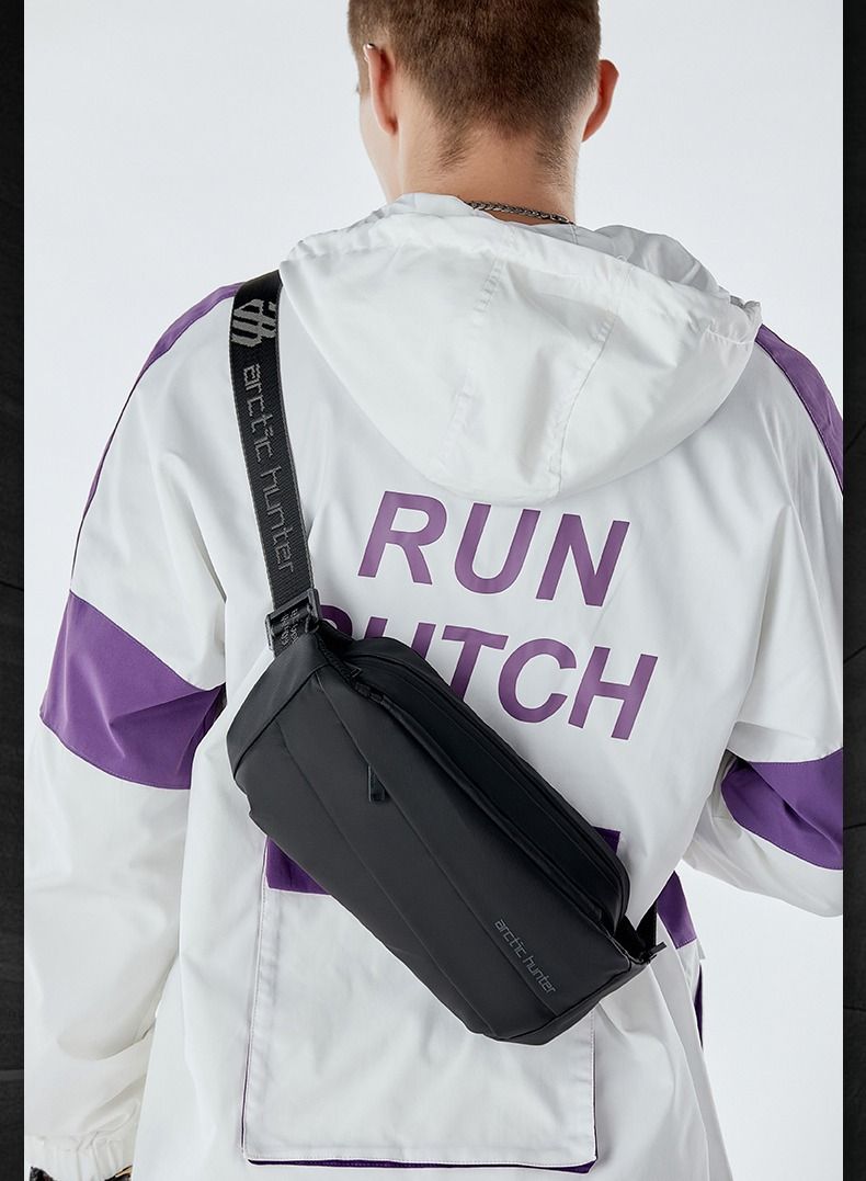 ARCTIC HUNTER YB00029 Casual Sling Chest Sport Crossbody Waist Waterproof Bag Black  - Image 3