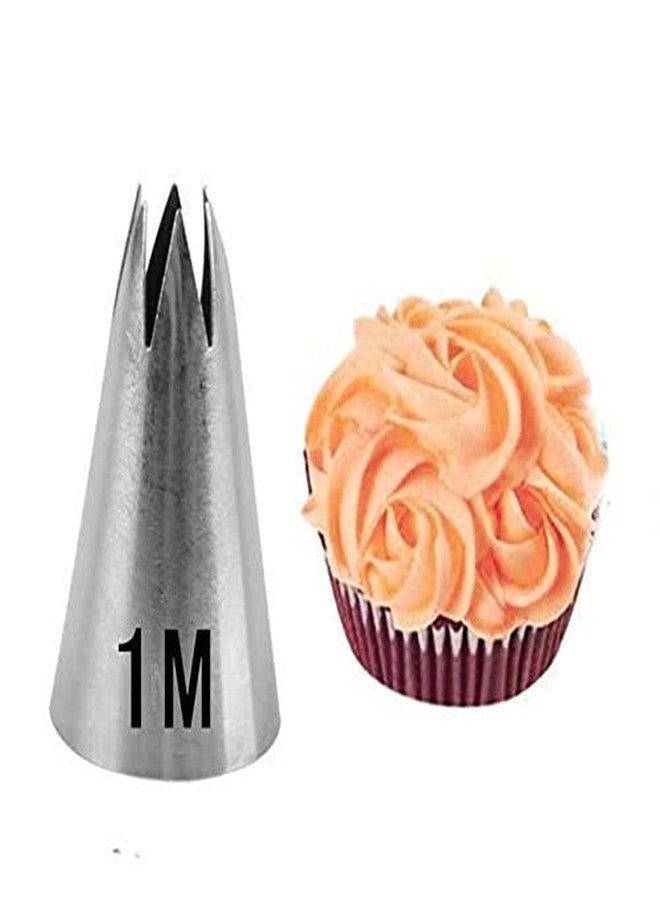 Kosh 1 M and 2D Icing Nozzle for Rose Flower Making Tip for Cake Decorating/Decoration Icing Nozzle Stainless Steel Nozzle Icing Tips Flower Reusable Nozzle (1 M & 2D, Medium) - Image 2