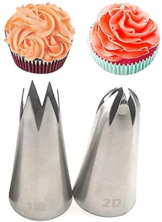 Kosh 1 M and 2D Icing Nozzle for Rose Flower Making Tip for Cake Decorating/Decoration Icing Nozzle Stainless Steel Nozzle Icing Tips Flower Reusable Nozzle (1 M & 2D, Medium) - Image 5
