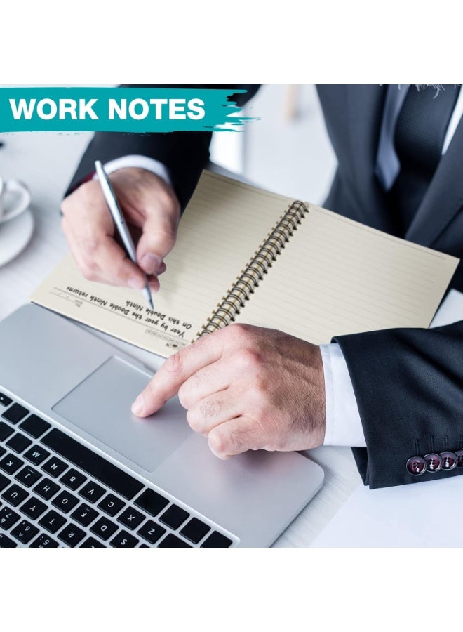 FAYET 6 Pack A5 Small Spiral Notebooks, Lined College Ruled Journal with Kraft Cover, Spiral Writing Pads for School, Office, Work & Business (Red, Green, Black, Blue, Khaki, Gray) - Image 5