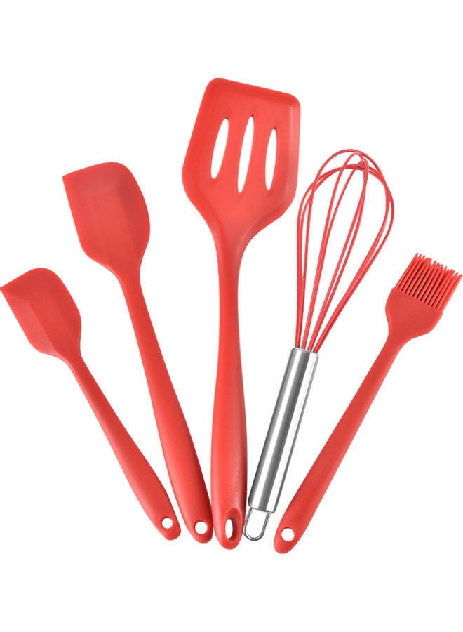 NIBEMINENT 5-Piece Kitchen Cooking Utensil Set Red - Image 1