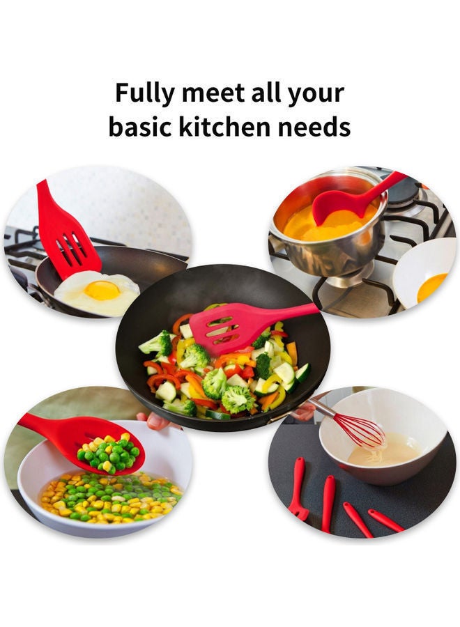 NIBEMINENT 5-Piece Kitchen Cooking Utensil Set Red - Image 5