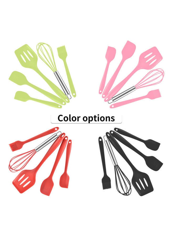 NIBEMINENT 5-Piece Kitchen Cooking Utensil Set Red - Image 4