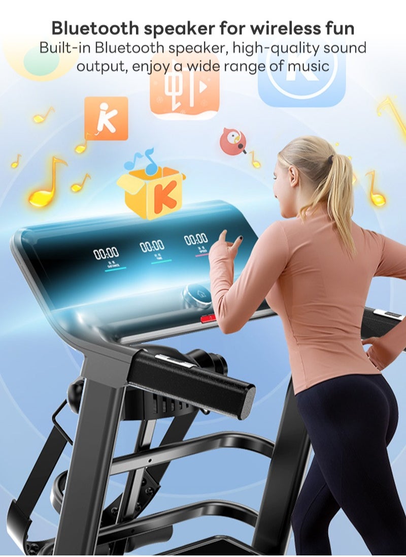 1-14 km/h Small Home Treadmill, Foldable, Multi-Functional, Silent, Suitable for Home Indoor Gym Use 150*68*118CM
