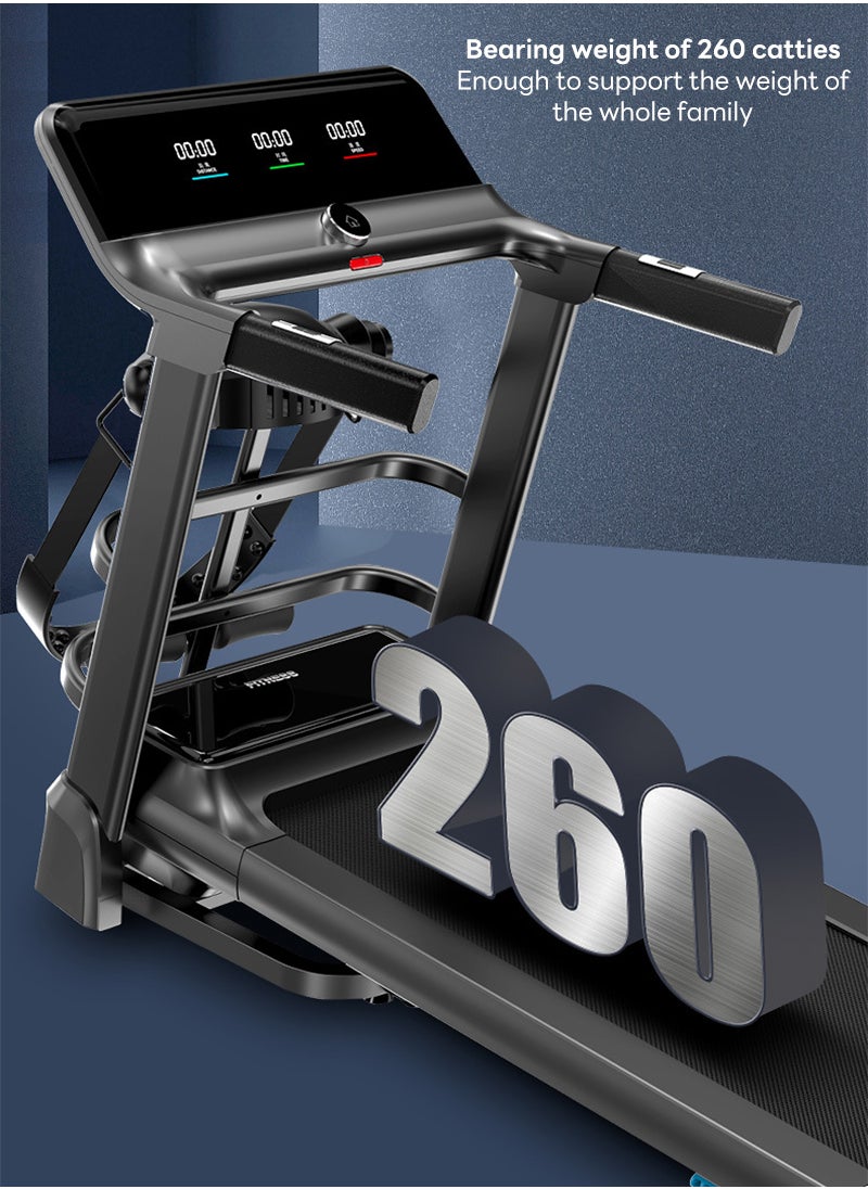 1-14 km/h Small Home Treadmill, Foldable, Multi-Functional, Silent, Suitable for Home Indoor Gym Use 150*68*118CM