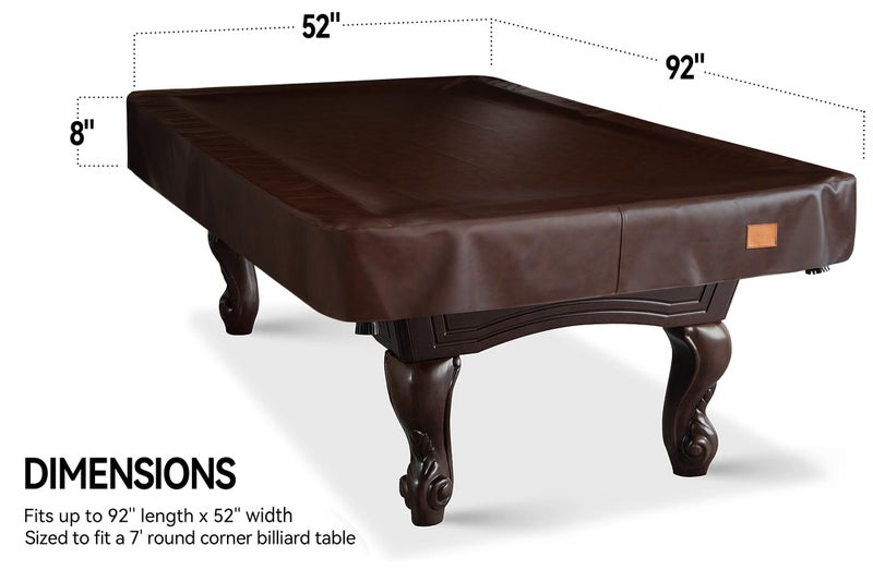 BEARCOVER Heavy Duty Leatherette Billiard Pool Table Cover, Waterproof & Tearproof Cover for Pool Table 7/8/9FT 7Feet-Chestnut - Image 2