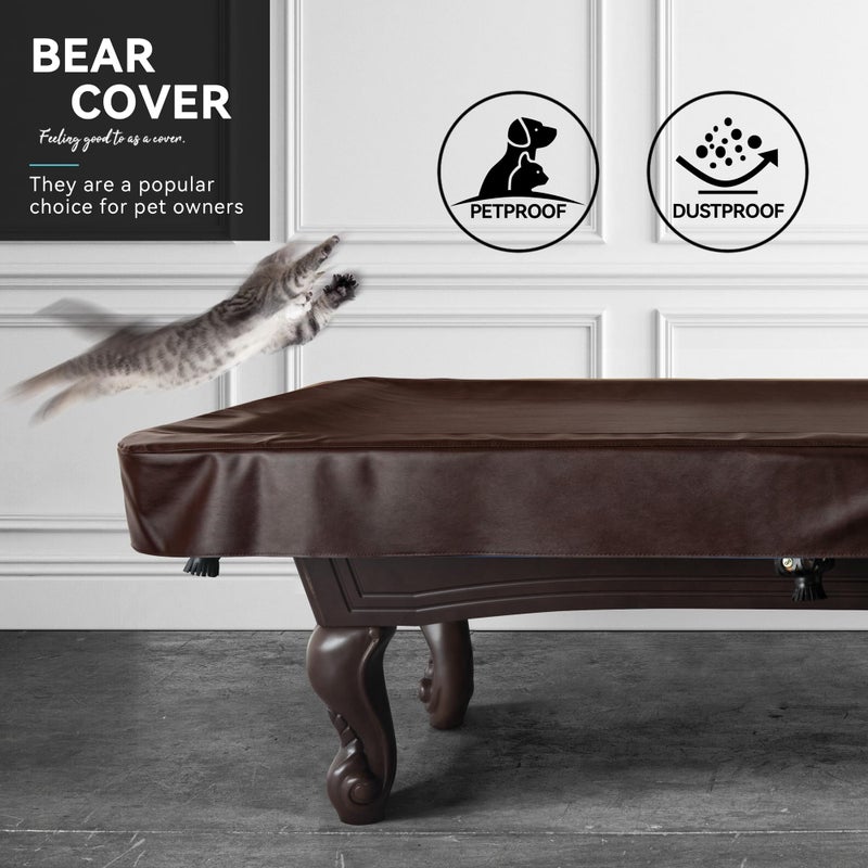 BEARCOVER Heavy Duty Leatherette Billiard Pool Table Cover, Waterproof & Tearproof Cover for Pool Table 7/8/9FT 7Feet-Chestnut - Image 4