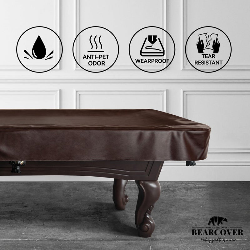 BEARCOVER Heavy Duty Leatherette Billiard Pool Table Cover, Waterproof & Tearproof Cover for Pool Table 7/8/9FT 7Feet-Chestnut - Image 5