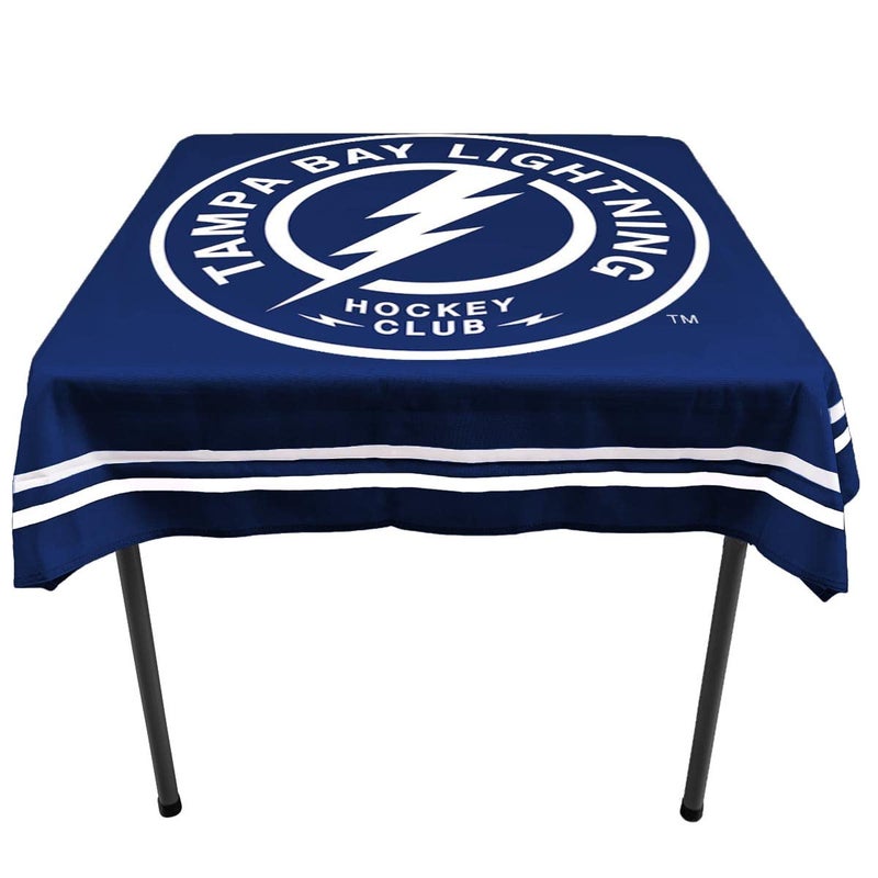 WinCraft Tampa Bay Lightning Logo Tablecloth and Square Table Cover Overlay