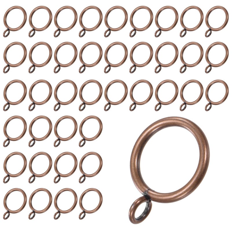 M METERXITY M METERXITY 40-Pack Red Bronze Curtain Rings with Eyelet  Rustproof Metal Rings for Curtain Rods  1.25 Inch Interior Diameter Drapery Rings for Curtain Rods for Hanging Drapes/Hats/Towels - Image 4