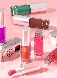 DUNUF Lip Glow Oil, Glossy Mirror Liquid Lipstick, Long-Lasting, Lightweight and Non-Sticky Lip Plumper to Fade Lines and Exfoliate Dead Skin for Women, 3.5ml  - Image 2