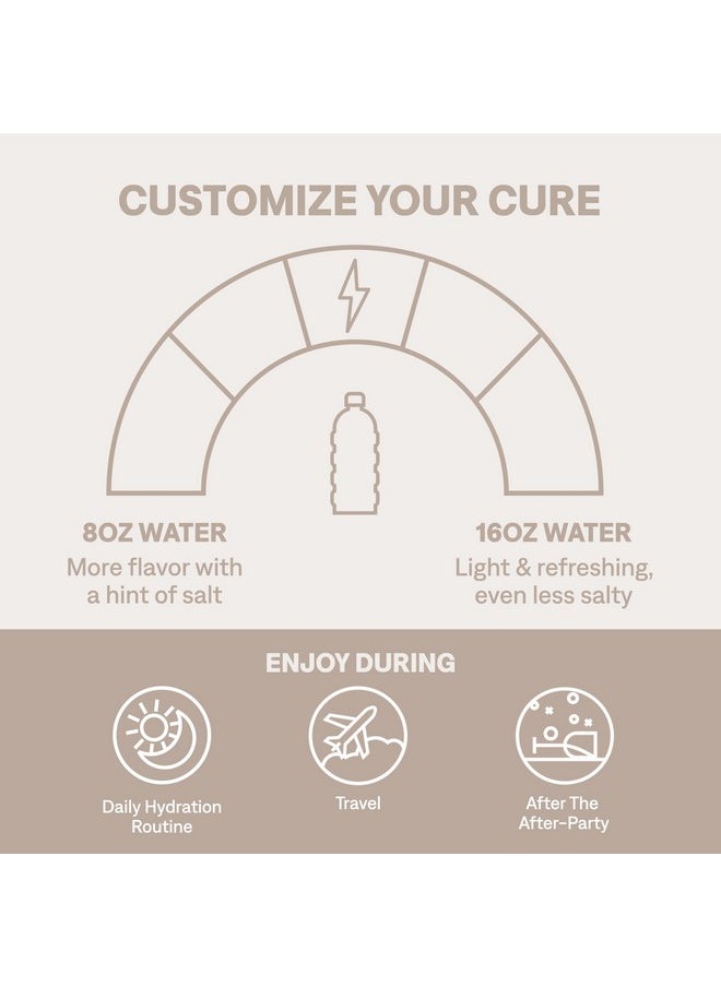 Cure Hydrating Plant Based Electrolyte Mix | Fsa & Hsa Eligible | Powder For Dehydration Relief | Made With Coconut Water | Non-Gmo | No Added Sugar | Vegan | Paleo | Pouch Of 14 Packets - Lemonade