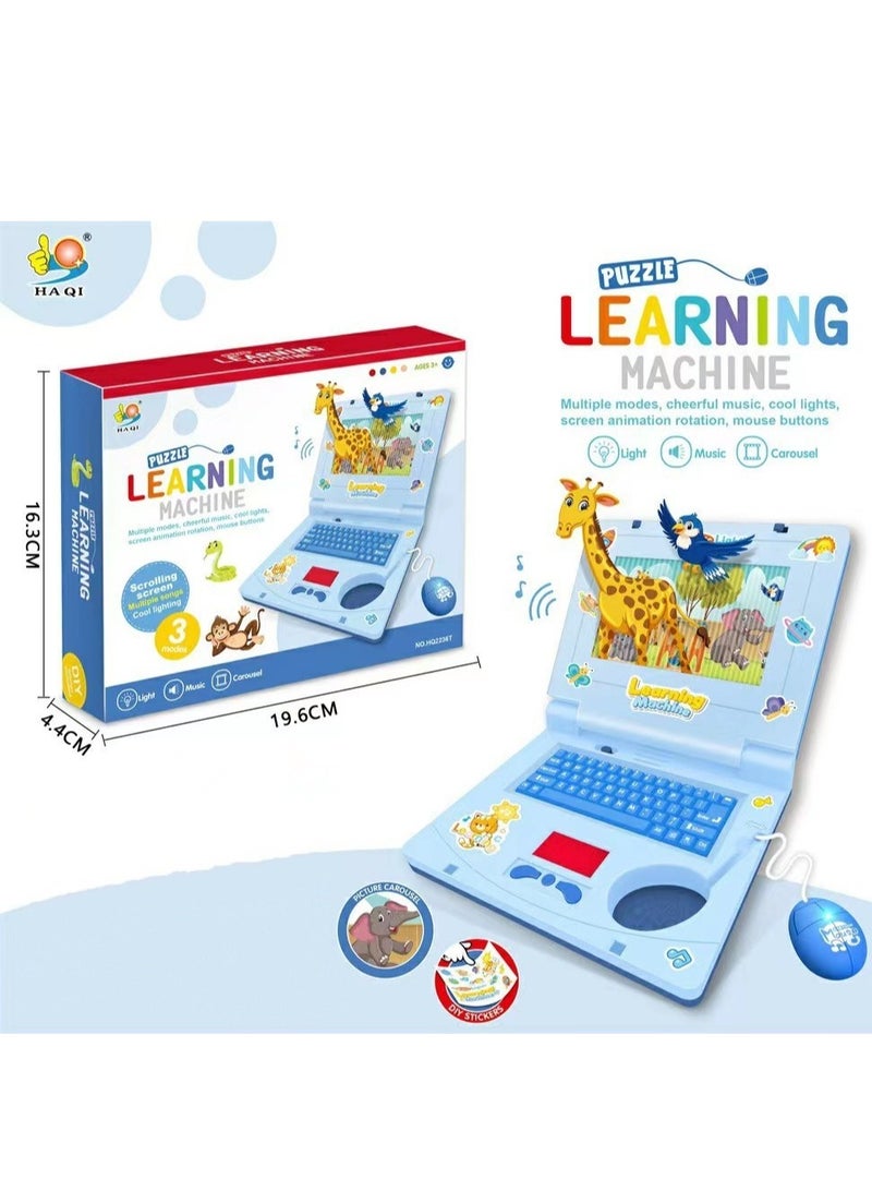 HAQIQA English Learner Educational Toy Laptop For Children's , Random mouse color - Image 1