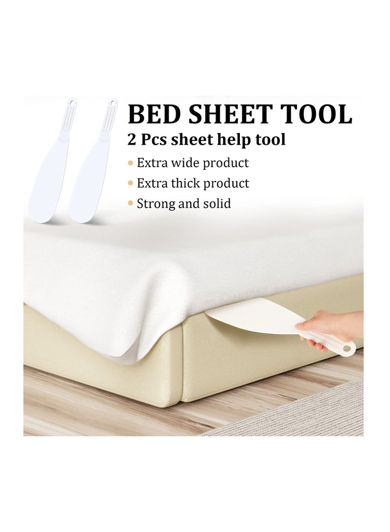 Captaintech Mattress Lifter Bed Sheet Tool Extra Long Bed Making Tool Mattress Lifter for Changing Sheets Bedsheet Change Helper Tucking Paddle for Bedding Duvets Sheets Making Neatly and Easy(Set of 2) - Image 3