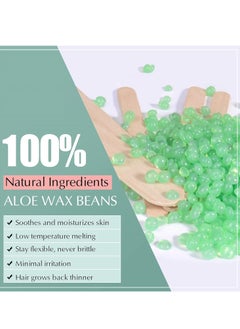 Joyeworld Hard wax beads, 400g wax beads for hair removal, hard wax for sensitive skin, for facial and full body hair removal at home, wax beads for women (aloe)  - Image 2