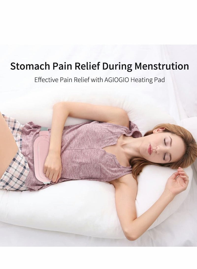 Excefore وسادة تدفئة محمولة لاسلكية، جهاز حزام الخصر الكهربائي، وسادة سريعة مع 3 مستويات حرارة و4 أوضاع تدليك، للظهر أو البطن للنساء والفتيات (وردي) - Image 5