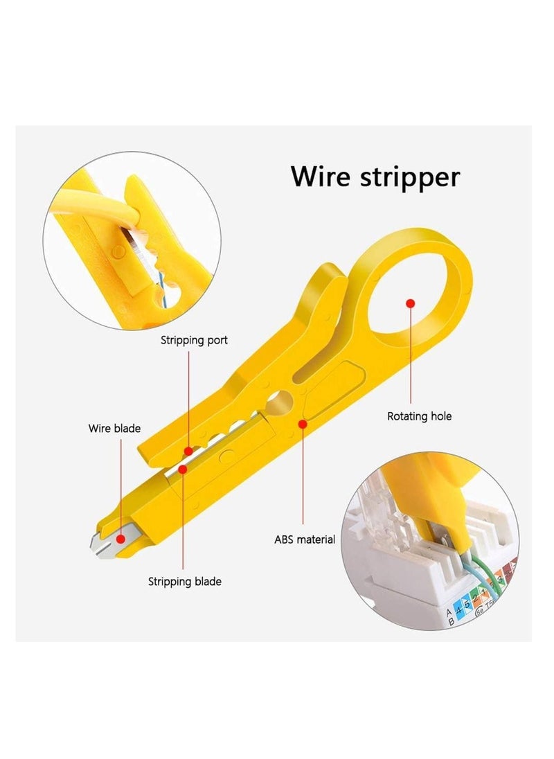 RJ45 Crimping Tool Kit for RJ11/RJ12/CAT5/CAT6/Cat5e, Professional Computer Maintenance Lan Cable Tester Network Repair Tool Set，Wire Crimper Wire Connector Stripper Cutter