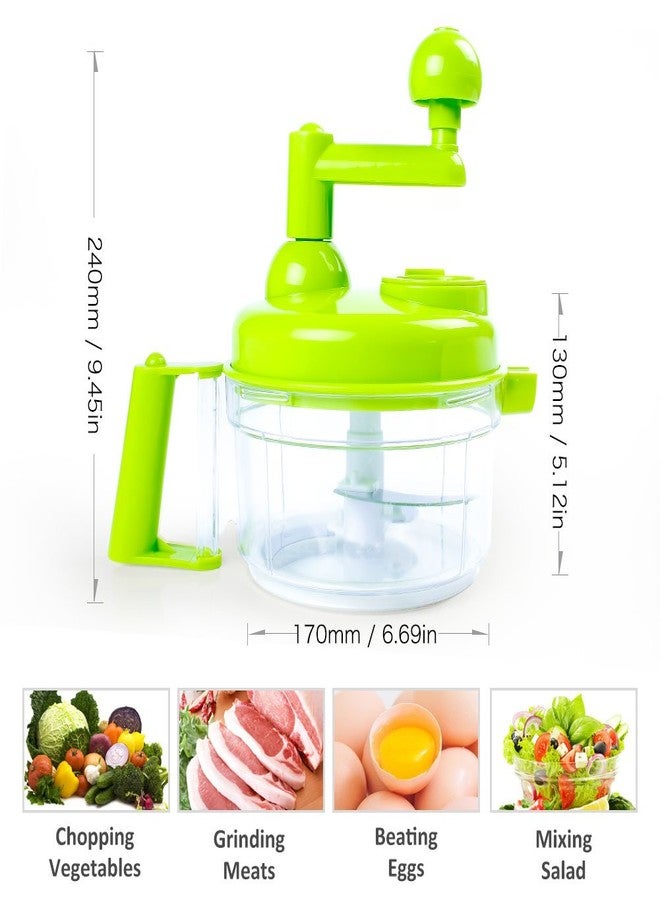 Cambom Manual Vegetable Cutter Food Processor 8 in 1 - Chopper, Mixer, Blender, Whipper, Egg Separator, Mincer, Grinder, Dicer with Clear Container 1200ml BPA Free - Image 3