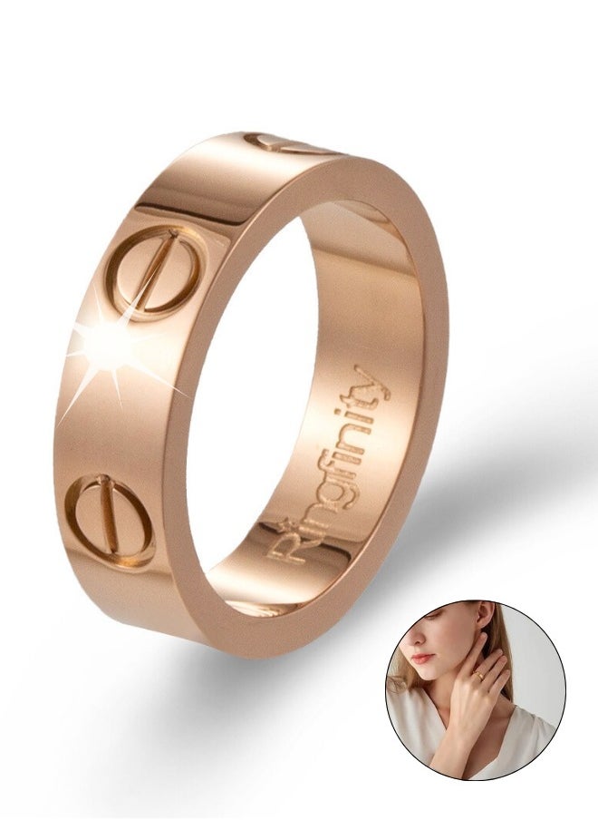 Screw Design Love Ring - 18k Rose Gold Plated 316L Stainless Steel Hypoallergenic Unisex Ring for Men & Women, Friendship Promise Ring, Anniversary or Birthday Gift for Her, Him, Girls" - pzsku/Z8C71A9DDEE614D559A19Z/45/_/1738235970/ea47cffc-61e0-445c-ad37-ce6fac29d3f8