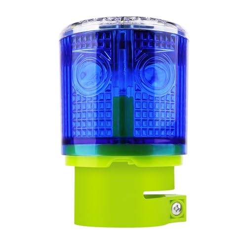 Aolyty Solar Strobe Warning Light 360 Degree Super Bright IP54 Waterproof for Construction Traffic Dock Marine Light Control Flashing (Blue) - Image 1