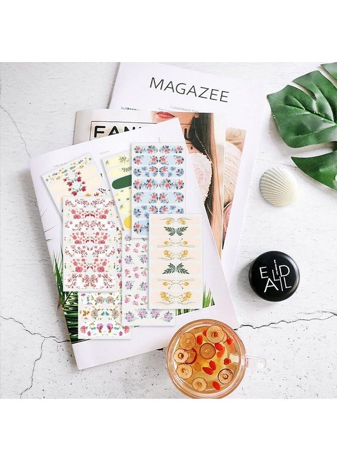 DANNEASY - 16 Sheets Nail Wraps Nail Polish Strips For Women Butterfly Flower Adhesive Nail Strips Polish Nail Sticker Fingernail Manicure Stickers With Nail File Cuticle Stick (Chic Style) - Image 1