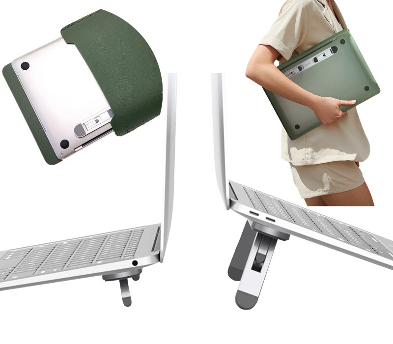 Zupro Laptop Stand, Mini Aluminum Lightweight Adjustable Heights,Ergonomic,Compatible With 11 To17 Inches Notebook Computer. Self-Adhesive With Non-Skid Silicone Feet (Silver) Tabletop - Image 4