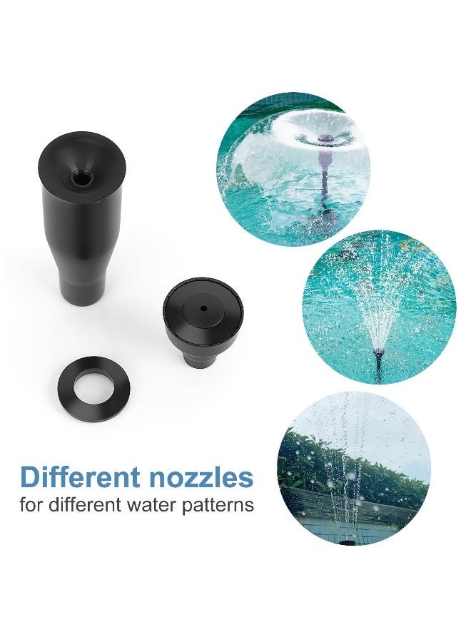 Submersible Pond Fountain Pump with Colorful LED Lights 7.2 Foot Water Pump Aquarium Pump with Three Nozzles Suitable for Small Ponds Gardens Aquariums Fish Tanks Indoor and Outdoor Use